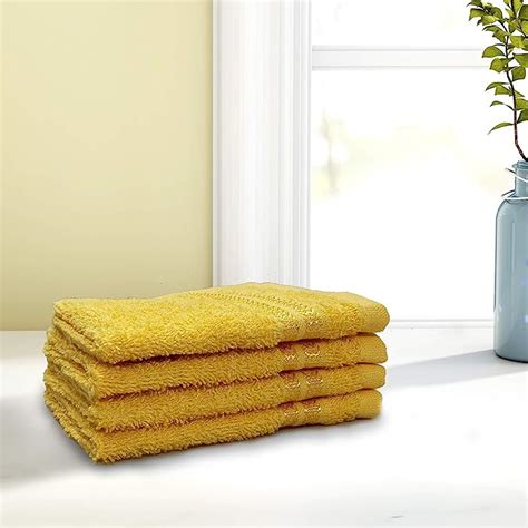 Welspun 100% Cotton Face Towel 4Pc Set High Absorbency Soft Feel Quik ...