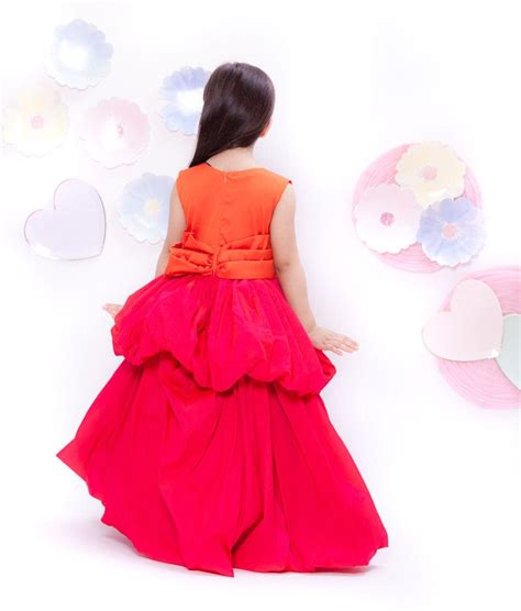 Hot Pink Orange Gown for Girls – FayonKids