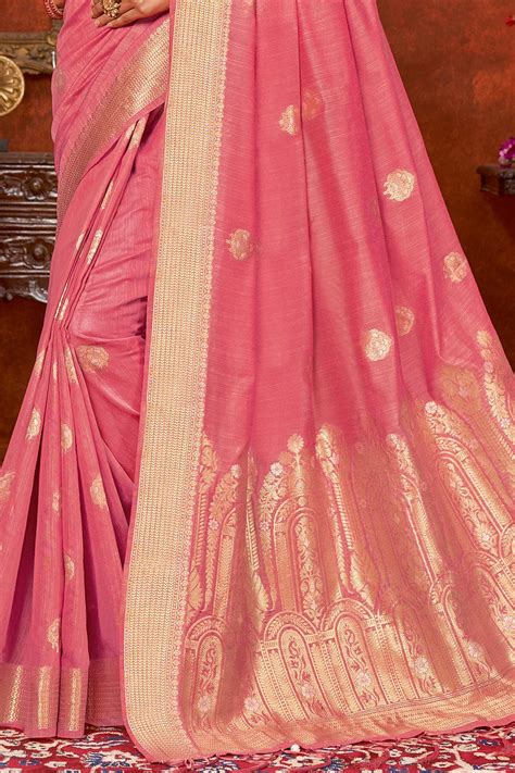 Buy Punch Pink Cotton Saree online-Karagiri