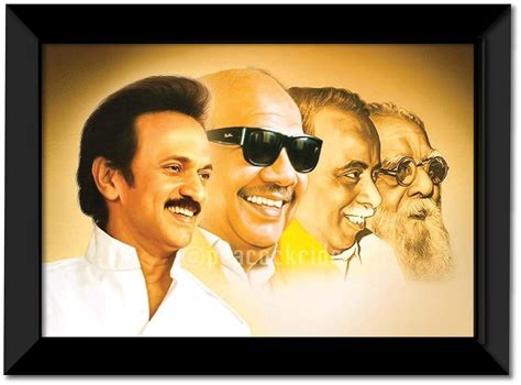 PEACOCKRIDE Stalin Kalaignar Periyar Anna I DMK I Wall Frame Multicolor ...