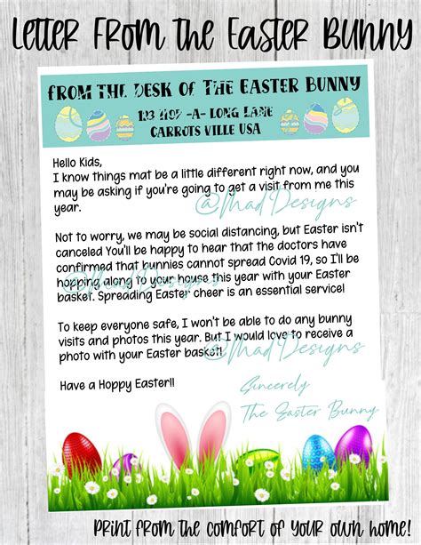 Letter from Easter Bunny | Etsy