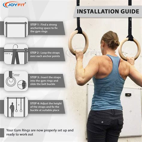 Gymnastic Premium Wooden Rings (880lbs) with Polyester Straps for ...