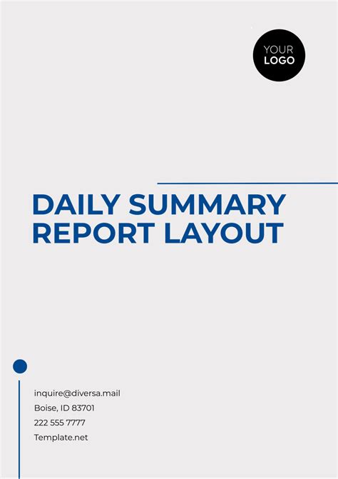 Image result for Summary Report Format