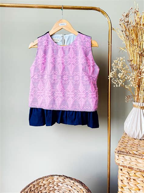 Hope Top in Pink with Navy | Wenya PH