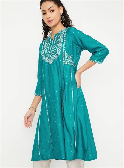 Buy Kalki x Max Women Embroidered Kalidar Kurta Online at just Rs. 1299 ...