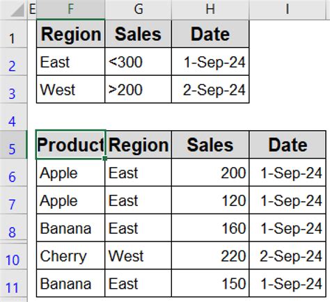 How to Use Advanced Filter with Multiple Criteria in Excel - Excel Insider