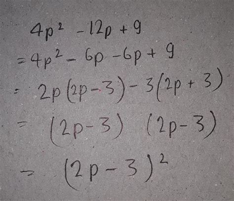 4p²-12p+9 factorize - Brainly.in