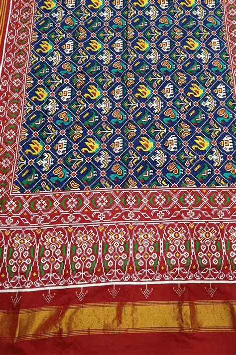 Stunning Blue Patan Patola Handloom Silk Saree - Double Ikat Design