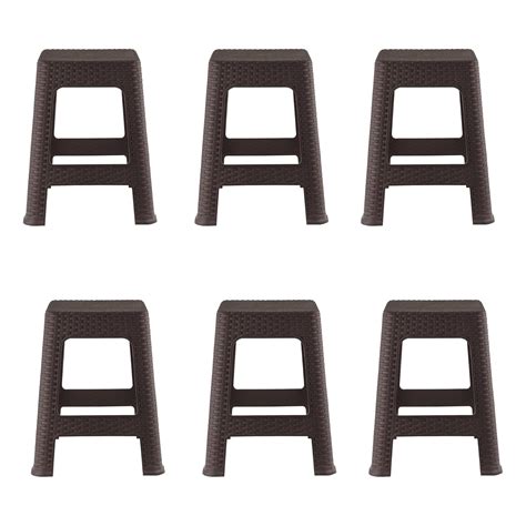 Kuber Industries Pack of 6 Plastic Sitting Stool for Kitchen, Bedroom ...