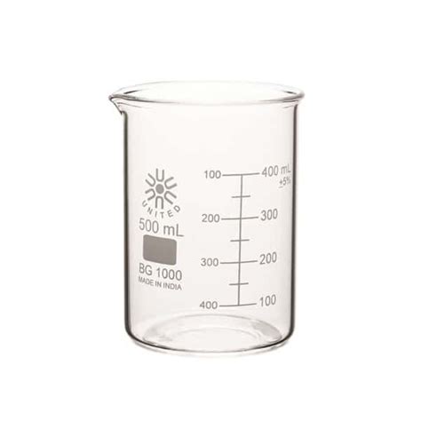 Borosil BG1000-500 Beaker, glass, low form, 500 mL, 6/pk from Cole ...