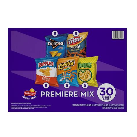 Buy Frito Lay Variety Pack of Snacks and Chips Premiere Mix, 30 Count ...