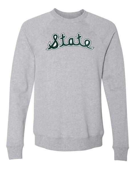 Michigan State Apparel | MSU Cursive Script "State" Sweatshirt – Nudge ...