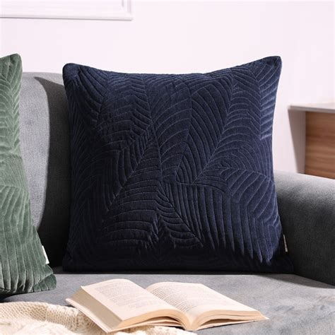 ESQ Living Elm Quilted Cushion Cover 45x45cm - Navy Blue