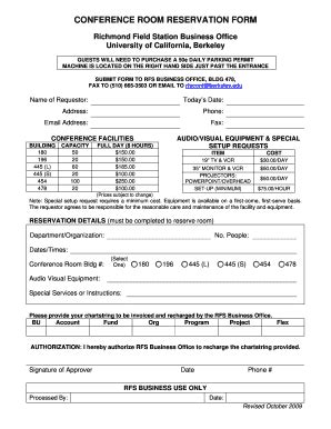 Conference Room Reservation Form - Blank Fillable Template | Fill Out ...