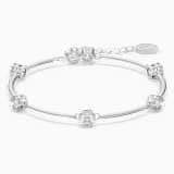 Constella bangle, Round cut, White, Rhodium plated | Swarovski