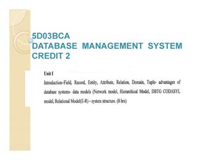 Module 4 SQL - It's lecture notes - Unit IV: SQL: database create ...