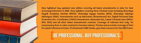 Buy PROFESSIONAL'S AIBE Exam 25 Bare Acts Set without Notes New ...