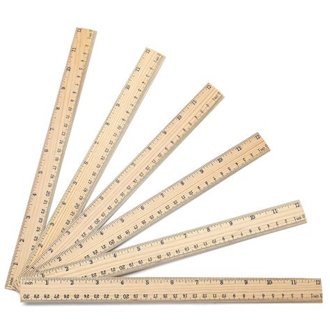 SZLFSX 60 Pack Wooden 12 Inch Ruler, 2 Scale (12 Inch & 30 cm), Solid ...