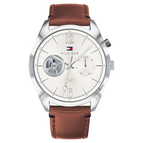 Buy Online Tommy Hilfiger Quartz Analog White Dial Leather Strap Watch ...