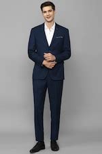 Buy Men Navy Slim Fit Check Formal Two Piece Suit Online - 896380 ...