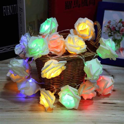 AtneP 20 LED Multi Color Rose String Lights