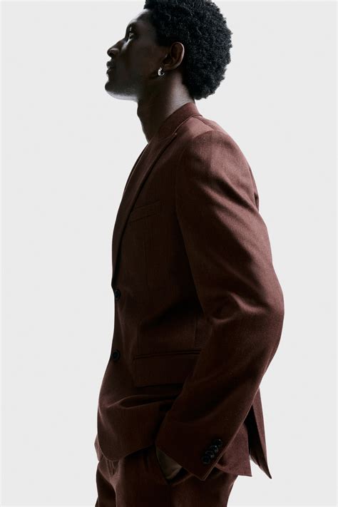 Regular Fit Single-breasted jacket - Dark brown - Men | H&M IN