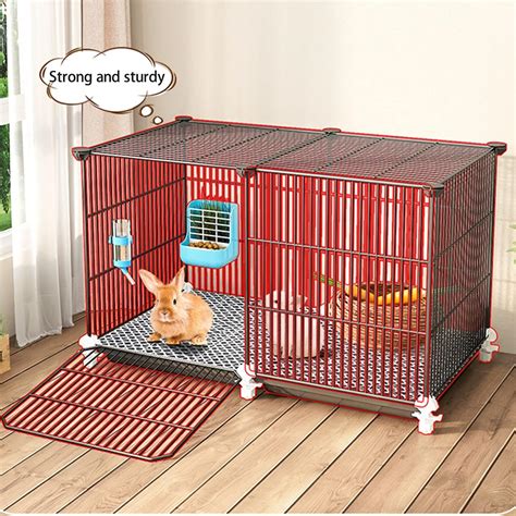 Buy Rabbit Cage, Guinea Pig Habitat Foldable Rabbit Cage Hutch with ...