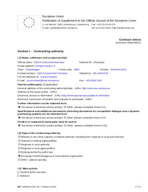 Fillable Online Contract notice - Framework service contract for the ...