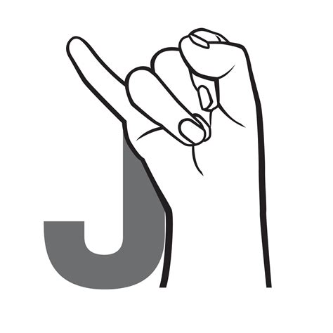 Hand sign language alphabet Letter J Vector Illustration. 3228484 ...