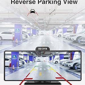 V88R Mirror Dash cam for Car with Dual Camera (Front+ Rear), Android 10 ...