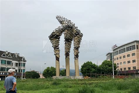 义桥街心广场【 杭州 】_不锈钢雕_我们完成的案例_ 杭州仁禾雕塑艺术有限公司