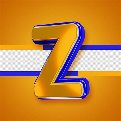 Alfabeto giallo lucido con la lettera z blu 3d | PSD Gratis