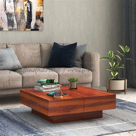 RATANDHARA FURNITURE Solid Sheesham Wood Wooden Centre Table Coffee ...