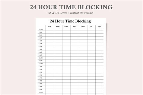 24 Hour Block Schedule Template - prntbl.concejomunicipaldechinu.gov.co