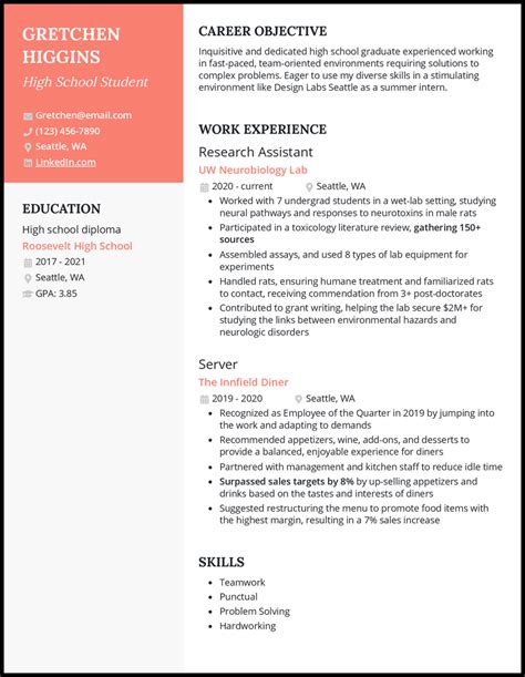Image result for Sample Student Resume Examples