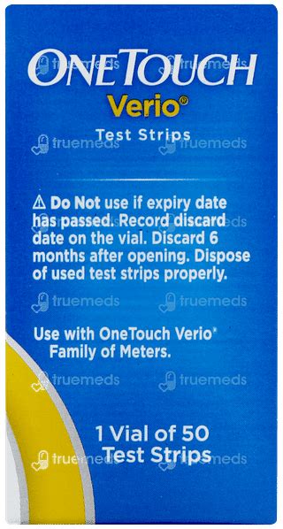 One Touch Verio Strip 50 - Uses, Side Effects, Dosage, Price | Truemeds