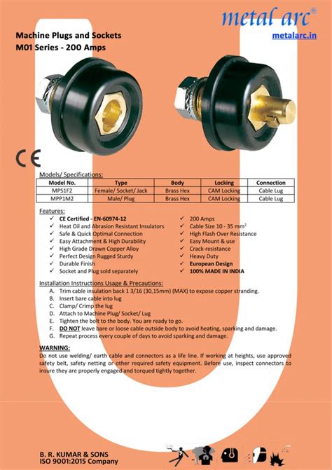 Machine Plugs And Sockets - metal arc - Welding Machine Cable Plugs and ...
