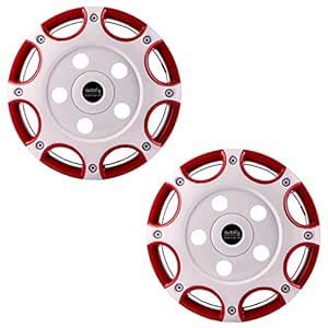Autofy 15" 8 Spokes Snap-On Wheel Cap with Lug Nut Holes (Set of 2 ...