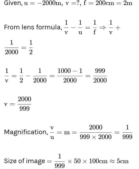(3) 24°A telescope has an objective lens of focal length 200 cm and an ...