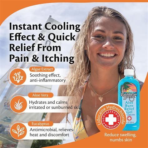 Caribbean Breeze Aloe Burn Relief, Citrus Aloe Vera Gel for Sunburn ...