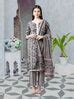 Women's Grey Round Neck Cotton Kurta Set with Dupatta – Samhitas