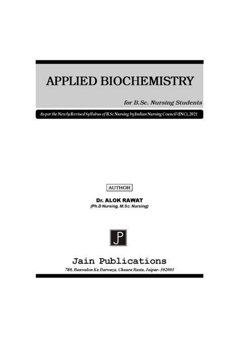 BSC APPLIED BIO CHEMISTRY – JainPublications