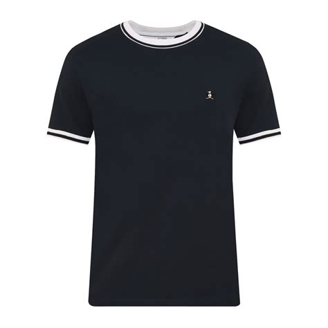 Buy Men Blue Ribbed Neck With Tipping T-shirt Online at The Collective ...