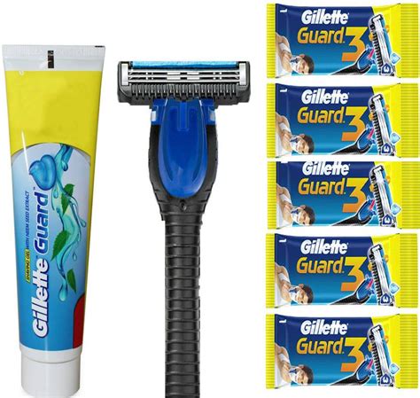 Gillette SAVING GUARD NEEM CREAM + RAZOR + 5 BLADE Price in India - Buy ...