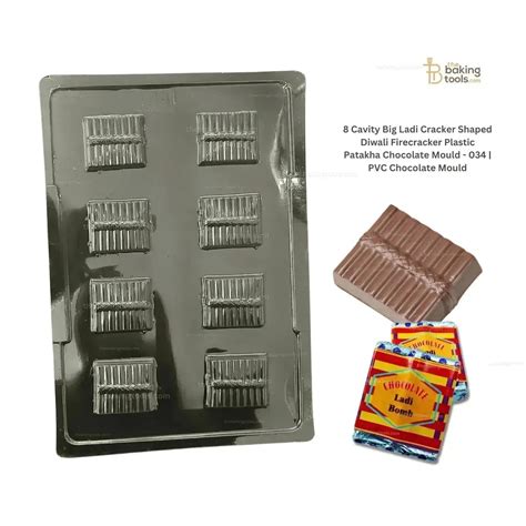 8 Cavity Ladi Cracker Chocolate Mould | Diwali Patakha Mould
