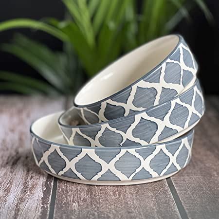 Buy Shay Ceramic Pasta Bowl Set, 22cm, 2 Pieces, Black Outside | Glossy ...