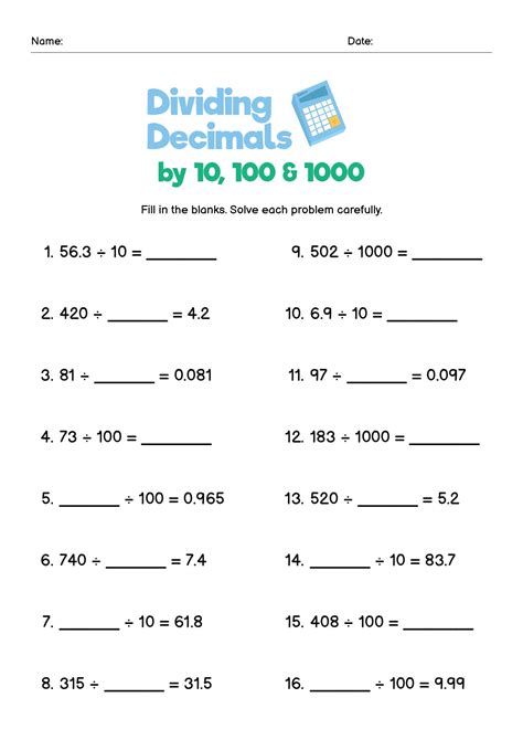 11 Dividing Decimals Worksheet - Free PDF at worksheeto.com