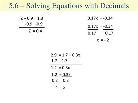 Image result for Solving Equations Containing Decimals