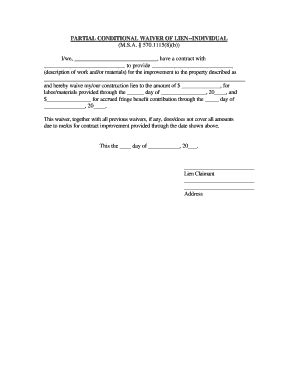 Example Of Completed Lien Waiver | pdfFiller