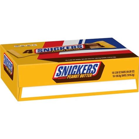 Snickers King Size Peanut Butter Squared Snicker, 3.56 Ounce, 18 Per ...